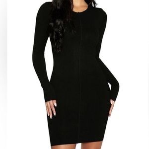 Naked Wardrobe Snatched Ribbed Knit Dress